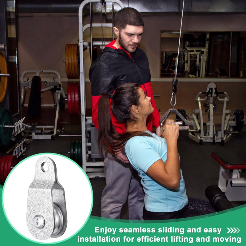 Yaocom 20 Pcs Small Single Pulley Block Wheel Bearing Inside Cable Rollers Single Snatch Cable Pulley Block Hanging Rope Accessories for 6mm/ 0.23 and 8mm/ 0.31'' Wire Rope, Load 70 Lb(2.7 x 1.3 Inch) - Image 5